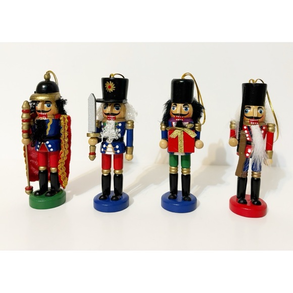 6 Nutcracker Soldier Wooden  Christmas Ornaments - Picture 3 of 7
